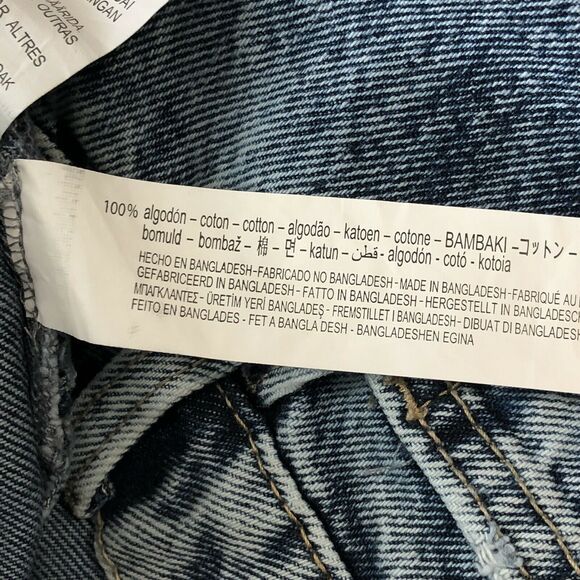 Zara Womens Denim Jeans Shorts Size 2 High Rise Distressed Exposed Button Fly - Picture 6 of 6